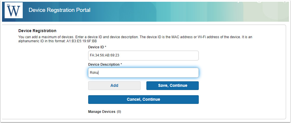 Device Registration Form
